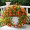 Artificial Hanging Flowers Plants for Outdoor Fall Decoration, 2PCS Faux Silk Daisy UV Resistant Look Real for Outside Home Indoor Planter Porch Window Yard Autumn Decor(Orange Brown)